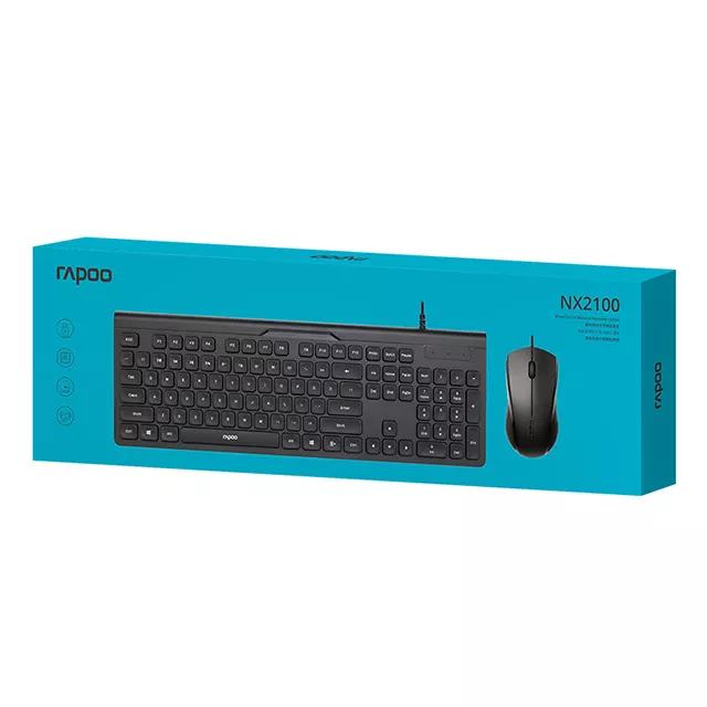 (Rapoo) NX2100 wired keyboard and mouse set waterp